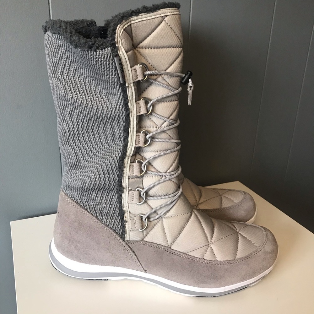 L.L. Bean Gray and Cream Winter Boots